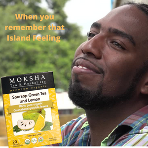 Moksha Ayurveda Organic Soursop Lemon, Green Tea made with Pure (Guanabana/Graviola) Leaf- 20 Enveloped Tea Bags