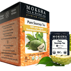 Pure Soursop Tea   20 Enveloped  Organic Tea Bags  made with Real (Guanabana/Graviola) Leaf