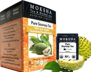 Pure Soursop Tea   20 Enveloped  Organic Tea Bags  made with Real (Guanabana/Graviola) Leaf